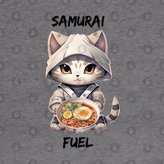 Samurai Fuel - Cat warrior ramen design by kuallidesigns